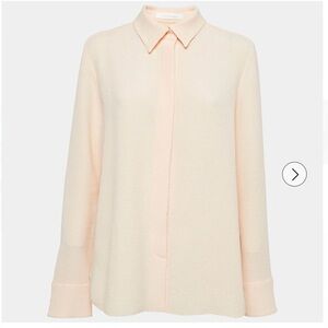 See By Chloe Pink Champagne Textured Crepe Pleated Top Women’s 38 Medium Career